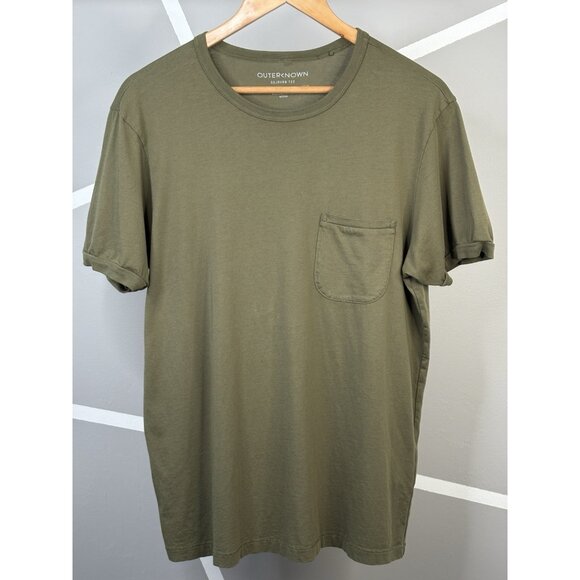 Outerknown Soujourn Pocket Tee T-Shirt Men’s M Olive Night Pima Cotton Organic - Picture 1 of 14
